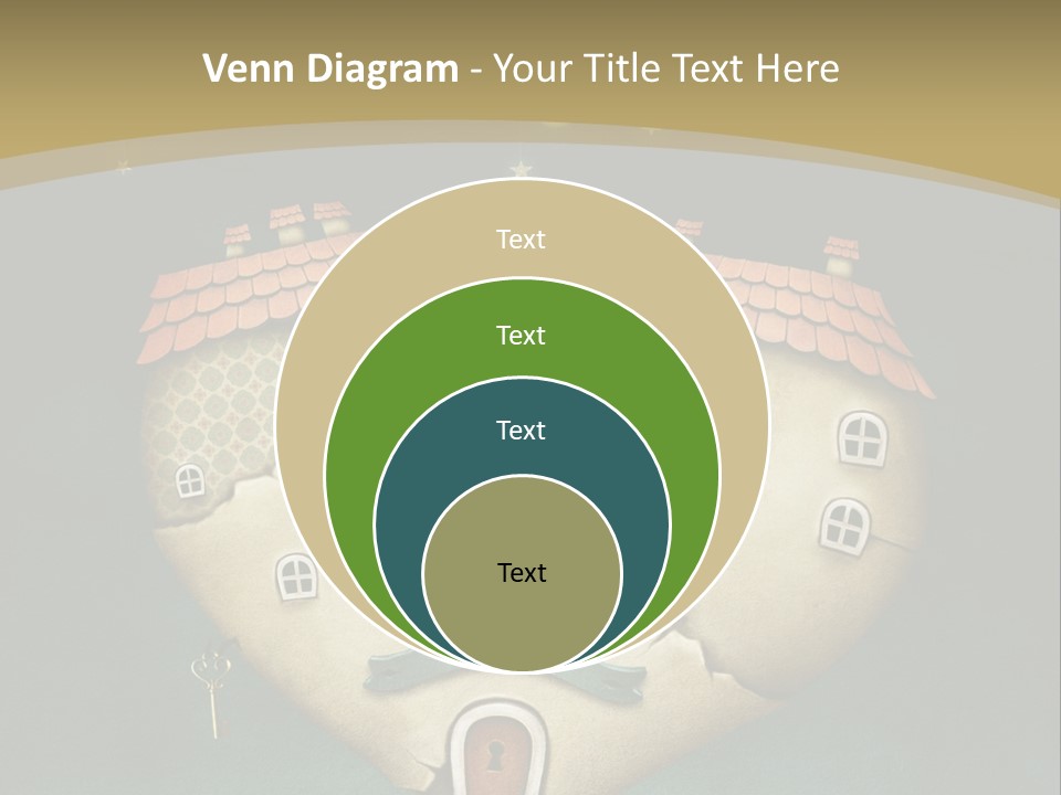 A Heart Shaped House With A Key In It PowerPoint Template