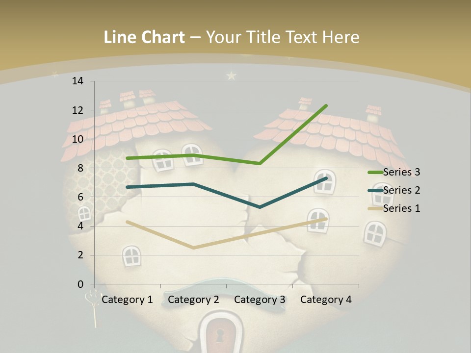 A Heart Shaped House With A Key In It PowerPoint Template