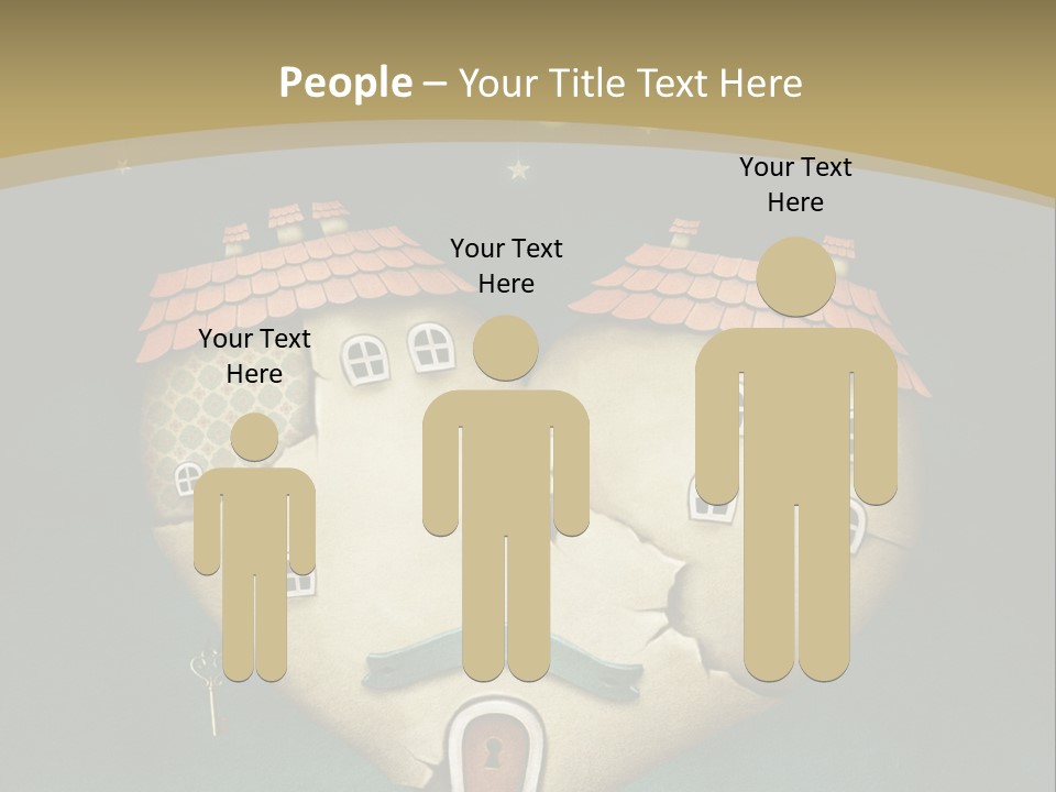A Heart Shaped House With A Key In It PowerPoint Template