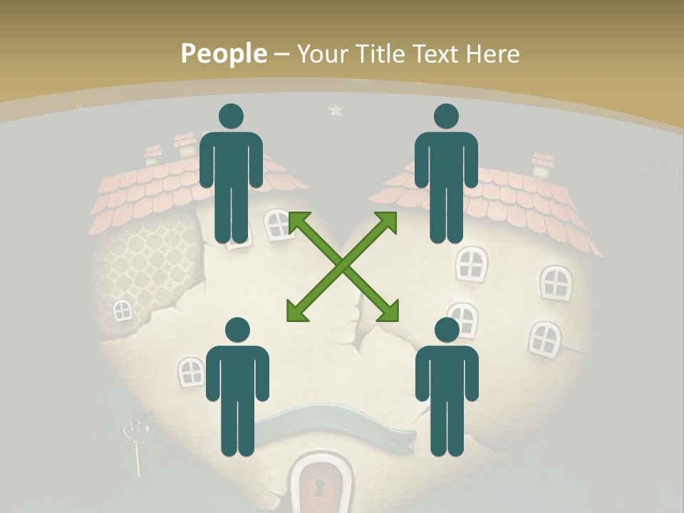 A Heart Shaped House With A Key In It PowerPoint Template