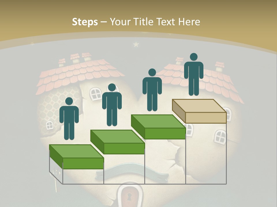 A Heart Shaped House With A Key In It PowerPoint Template