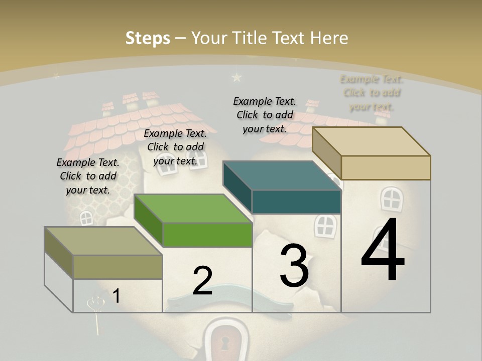 A Heart Shaped House With A Key In It PowerPoint Template