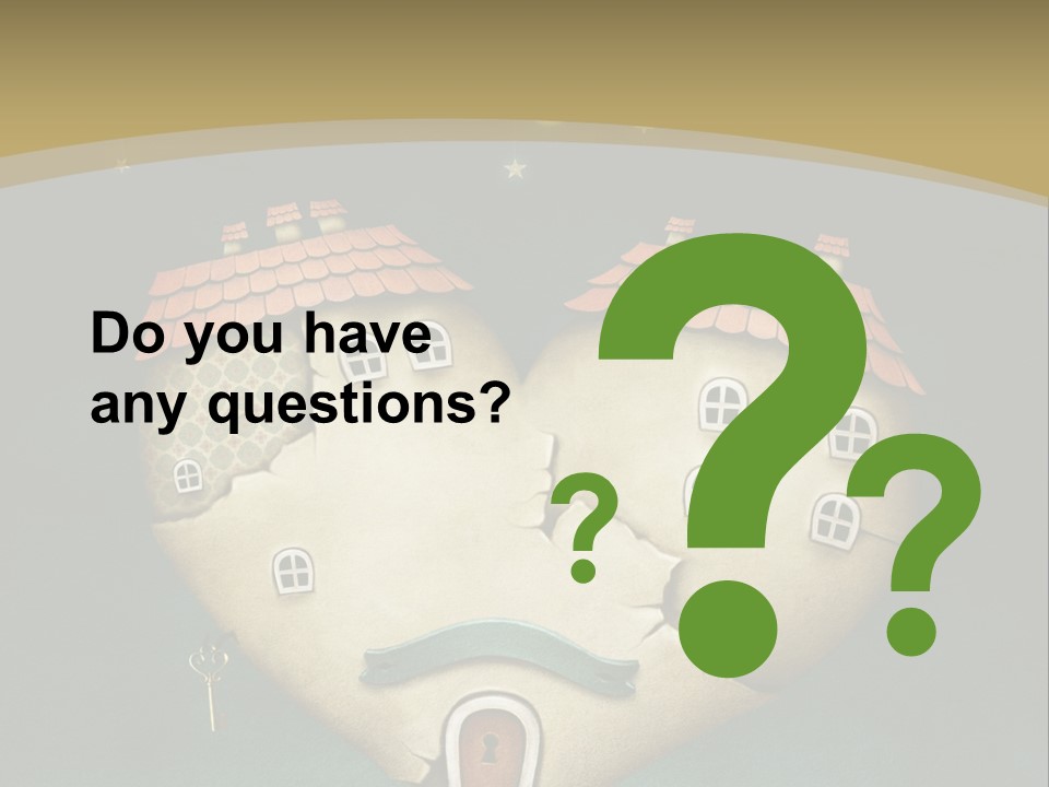 A Heart Shaped House With A Key In It PowerPoint Template