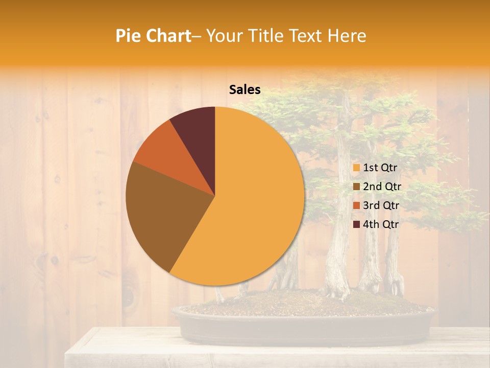 A Bonsai Tree On A Table In Front Of A Wooden Wall PowerPoint Template