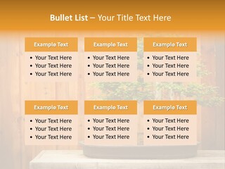 A Bonsai Tree On A Table In Front Of A Wooden Wall PowerPoint Template