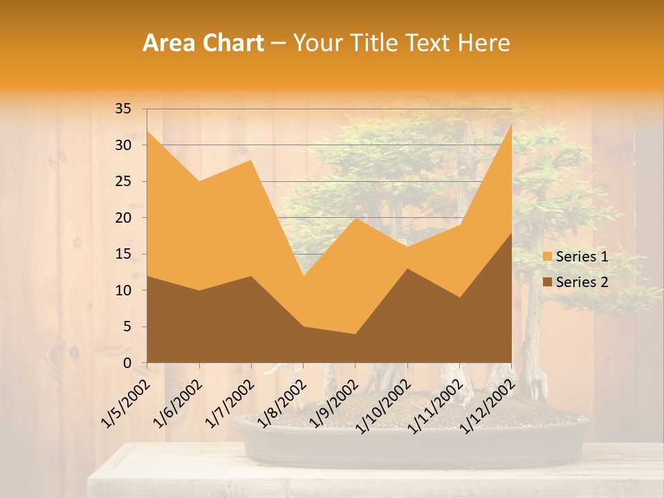A Bonsai Tree On A Table In Front Of A Wooden Wall PowerPoint Template