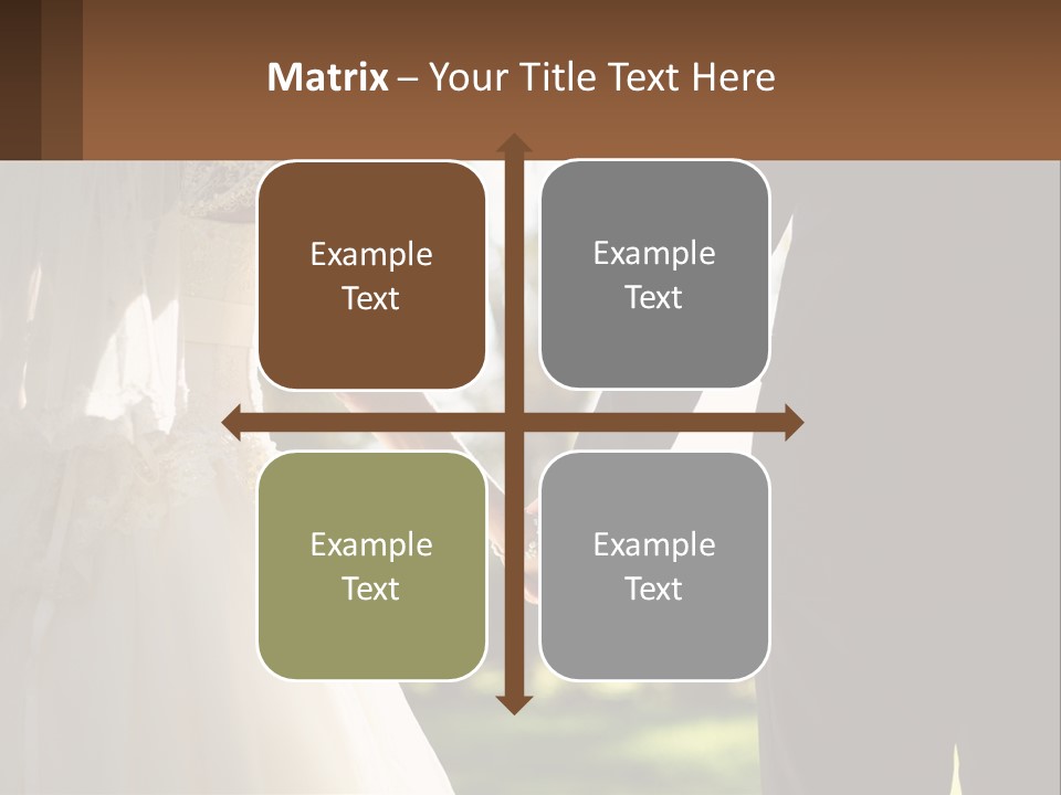 A Bride And Groom Holding Hands In A Park PowerPoint Template