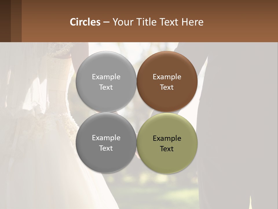 A Bride And Groom Holding Hands In A Park PowerPoint Template