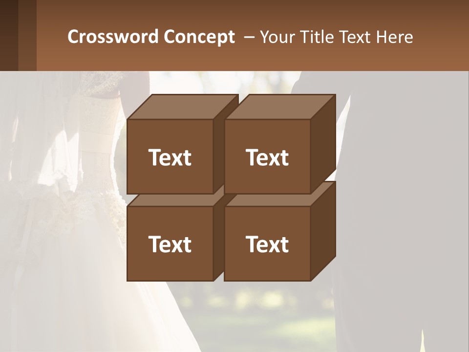 A Bride And Groom Holding Hands In A Park PowerPoint Template