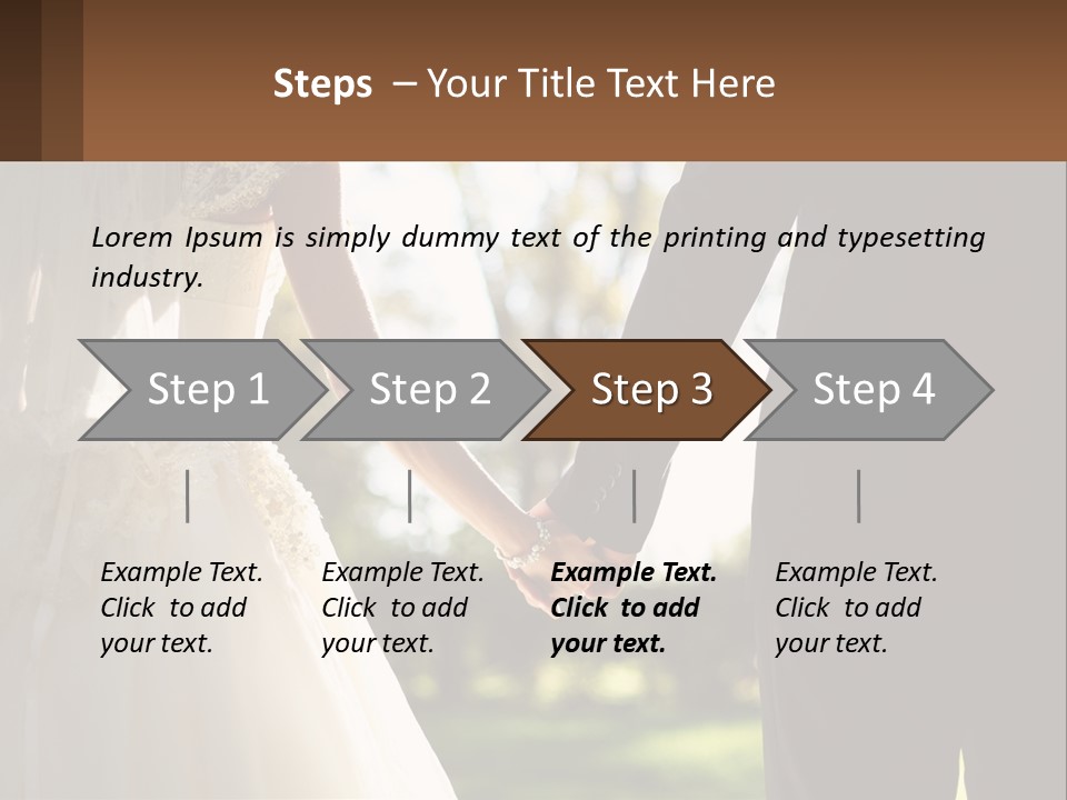 A Bride And Groom Holding Hands In A Park PowerPoint Template
