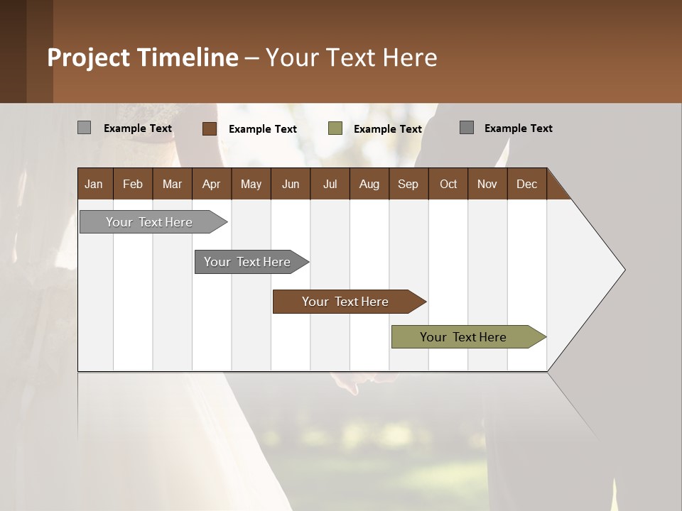A Bride And Groom Holding Hands In A Park PowerPoint Template