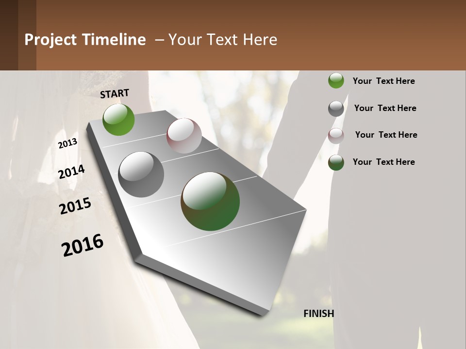 A Bride And Groom Holding Hands In A Park PowerPoint Template