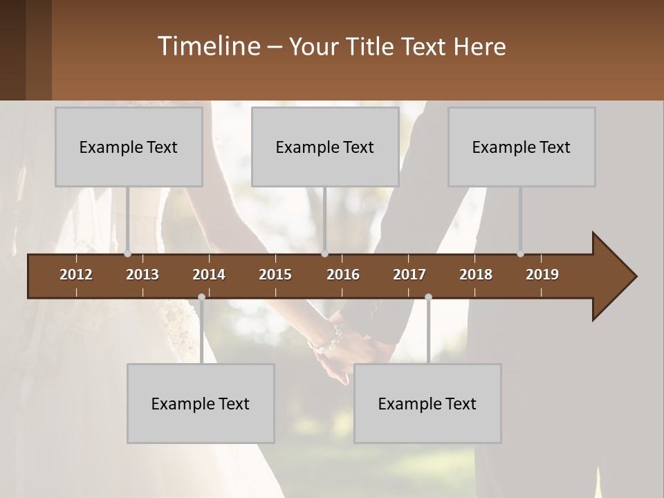 A Bride And Groom Holding Hands In A Park PowerPoint Template