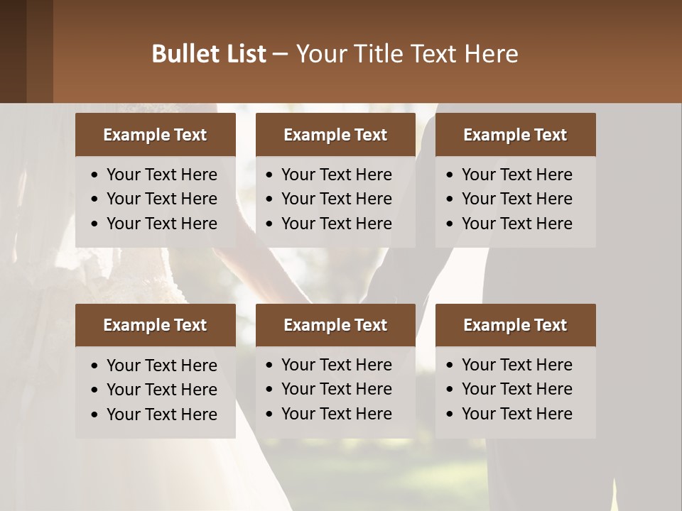 A Bride And Groom Holding Hands In A Park PowerPoint Template