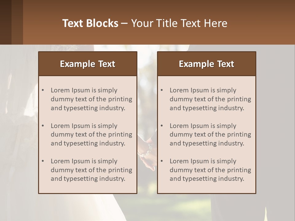 A Bride And Groom Holding Hands In A Park PowerPoint Template