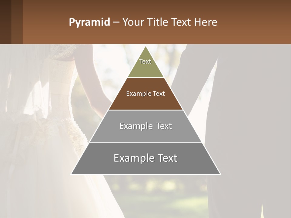 A Bride And Groom Holding Hands In A Park PowerPoint Template