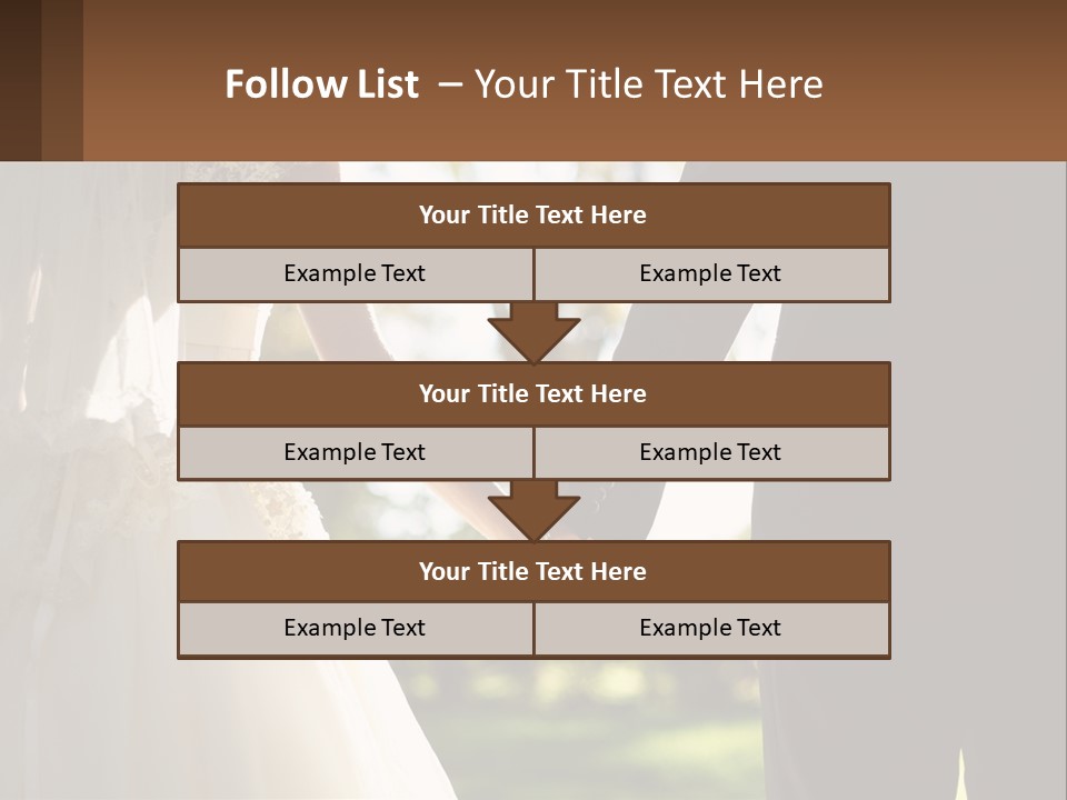 A Bride And Groom Holding Hands In A Park PowerPoint Template