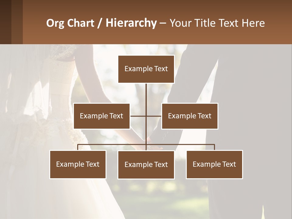 A Bride And Groom Holding Hands In A Park PowerPoint Template