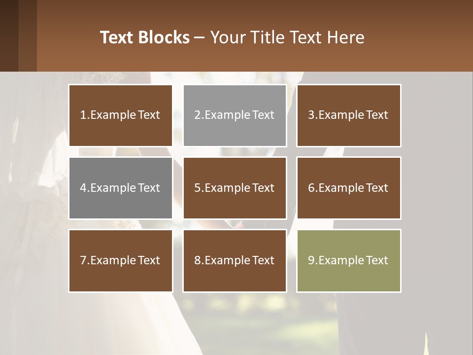 A Bride And Groom Holding Hands In A Park PowerPoint Template