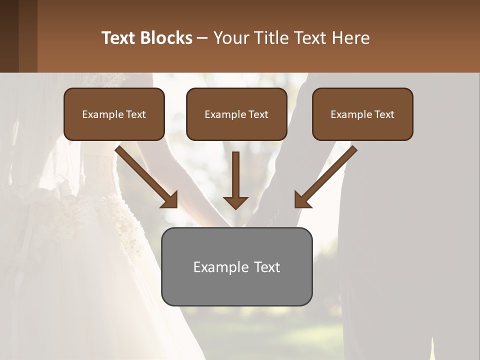 A Bride And Groom Holding Hands In A Park PowerPoint Template