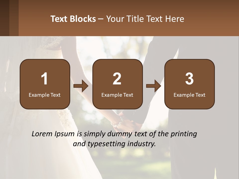 A Bride And Groom Holding Hands In A Park PowerPoint Template