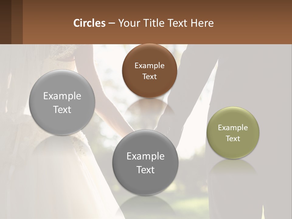 A Bride And Groom Holding Hands In A Park PowerPoint Template