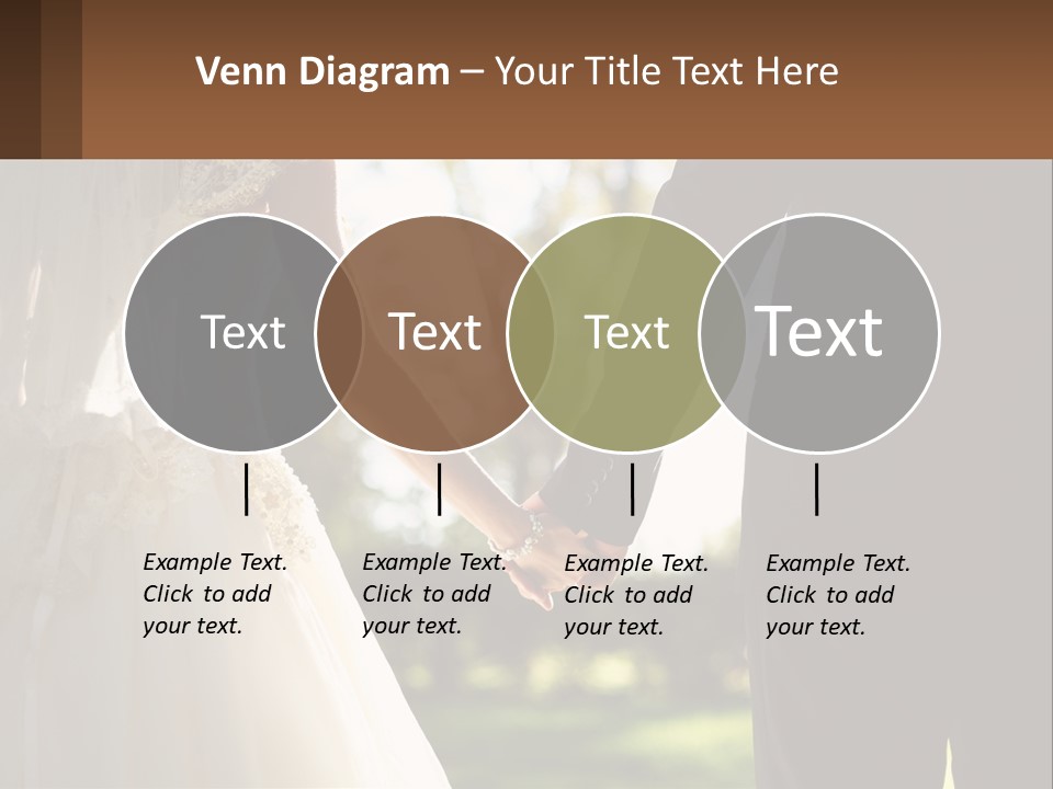 A Bride And Groom Holding Hands In A Park PowerPoint Template