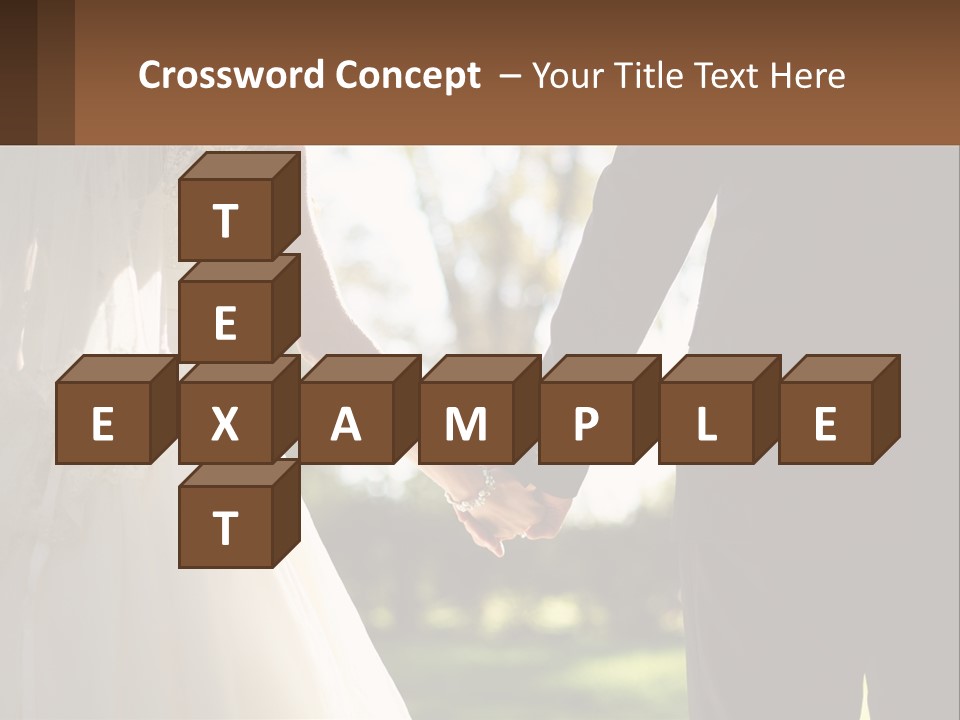 A Bride And Groom Holding Hands In A Park PowerPoint Template