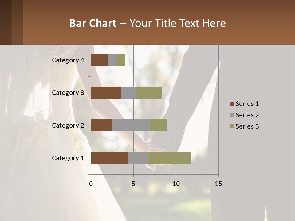 A Bride And Groom Holding Hands In A Park PowerPoint Template