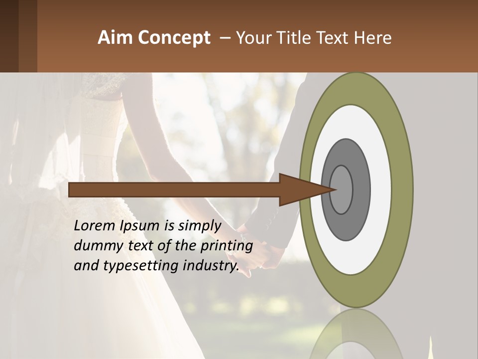 A Bride And Groom Holding Hands In A Park PowerPoint Template