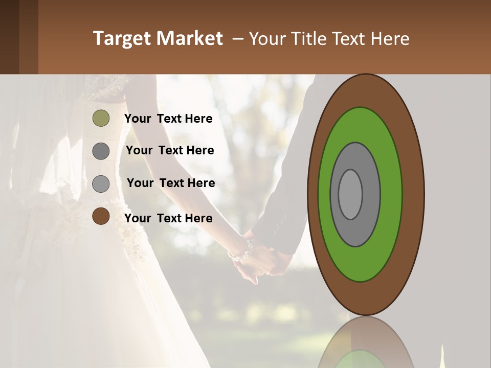 A Bride And Groom Holding Hands In A Park PowerPoint Template