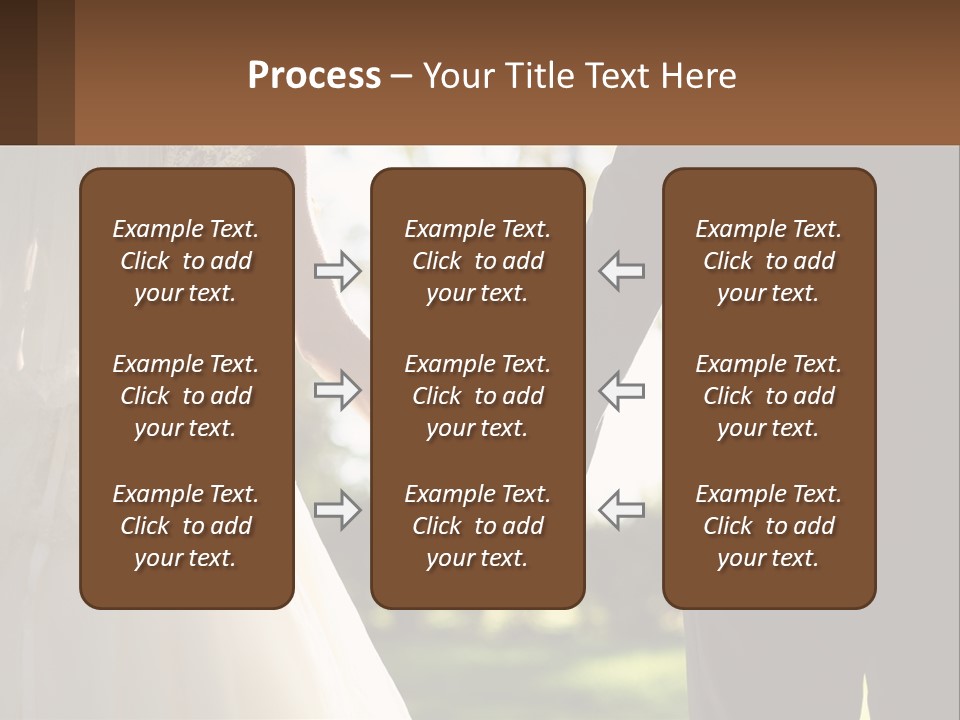 A Bride And Groom Holding Hands In A Park PowerPoint Template