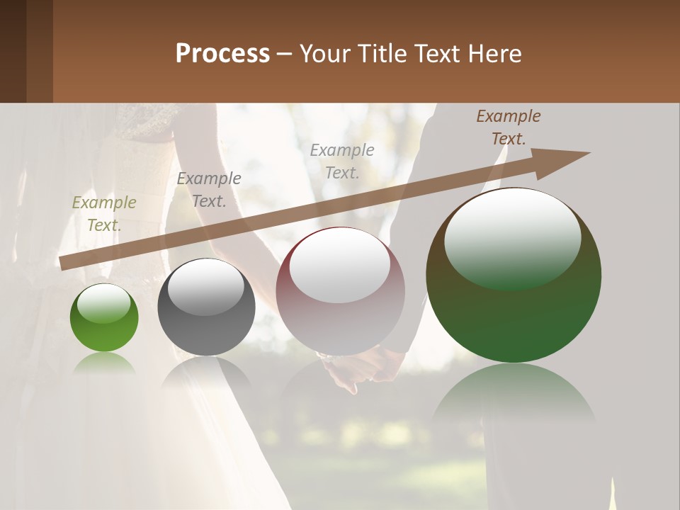 A Bride And Groom Holding Hands In A Park PowerPoint Template