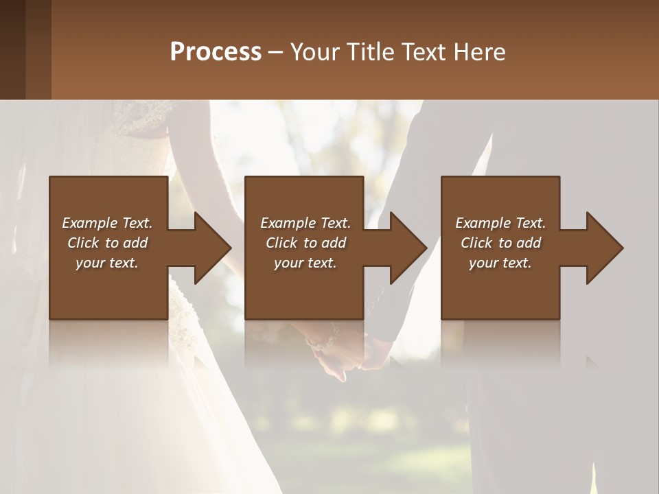 A Bride And Groom Holding Hands In A Park PowerPoint Template