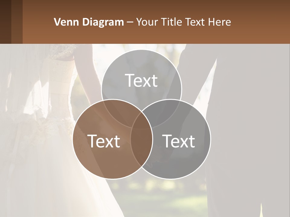 A Bride And Groom Holding Hands In A Park PowerPoint Template