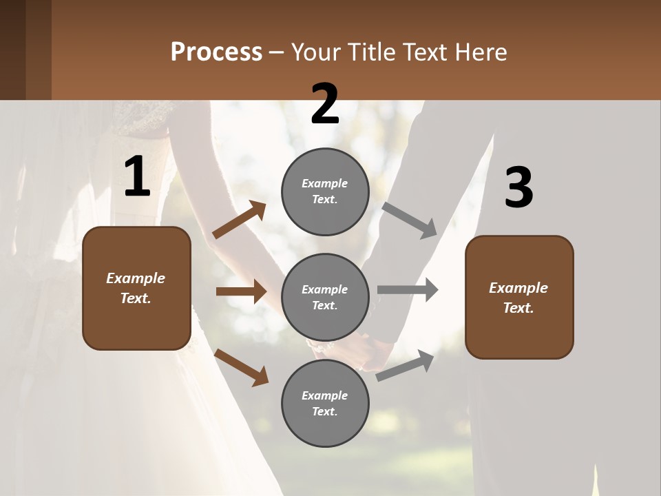 A Bride And Groom Holding Hands In A Park PowerPoint Template