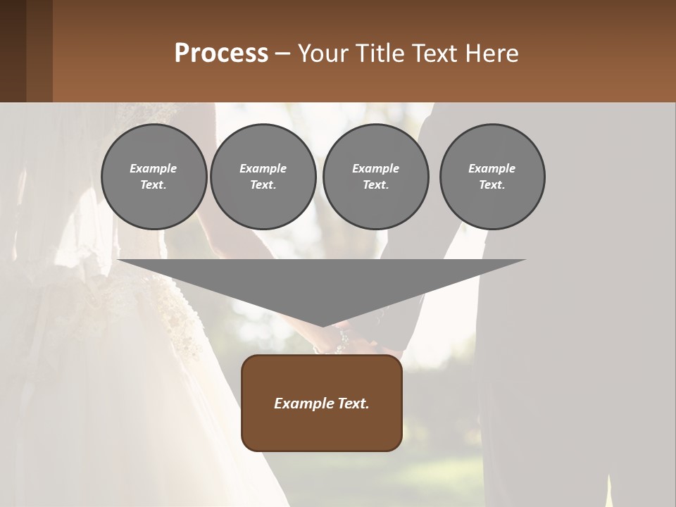 A Bride And Groom Holding Hands In A Park PowerPoint Template