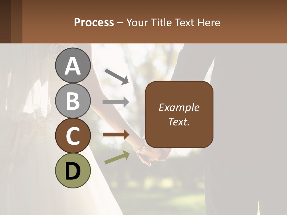 A Bride And Groom Holding Hands In A Park PowerPoint Template