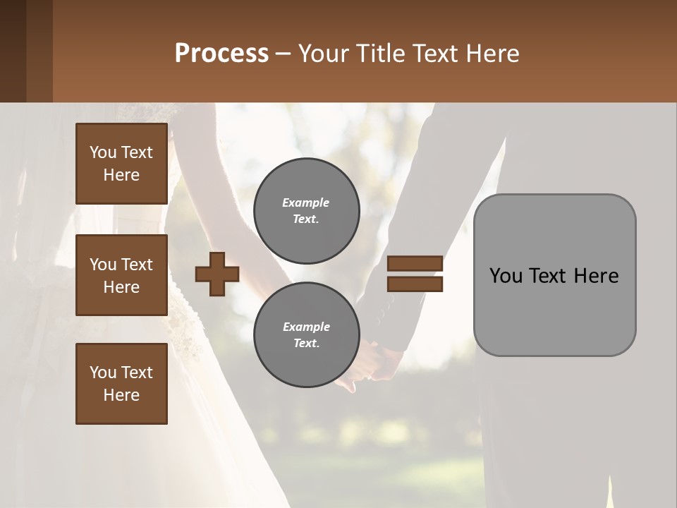 A Bride And Groom Holding Hands In A Park PowerPoint Template