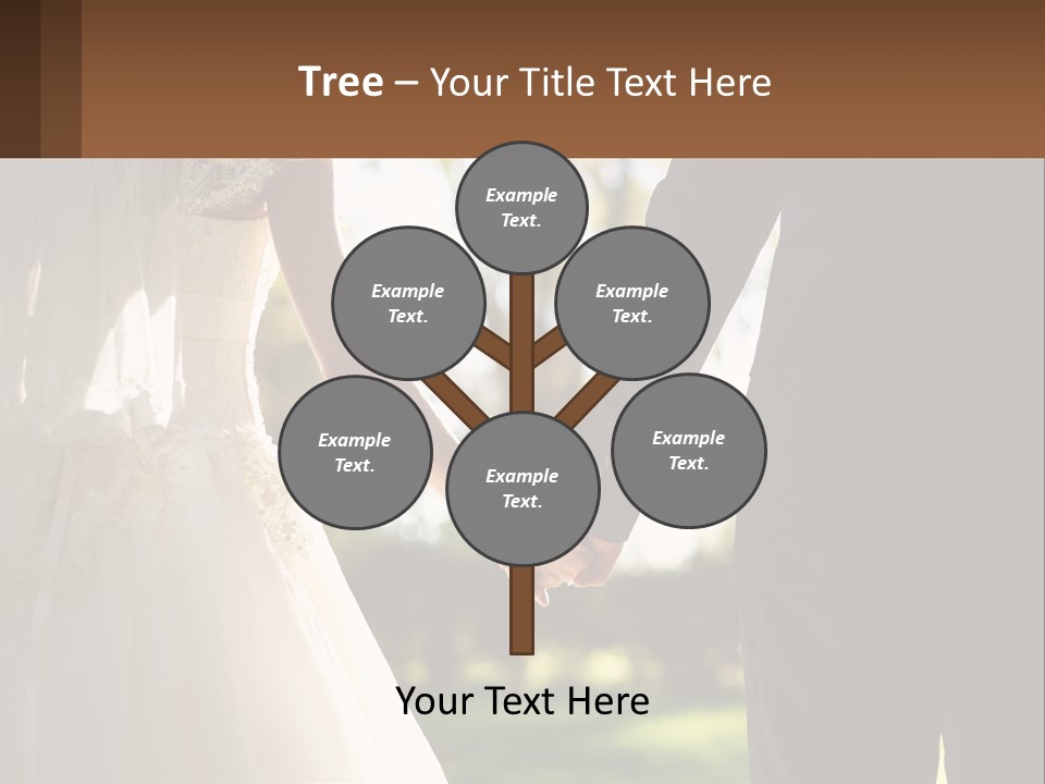 A Bride And Groom Holding Hands In A Park PowerPoint Template