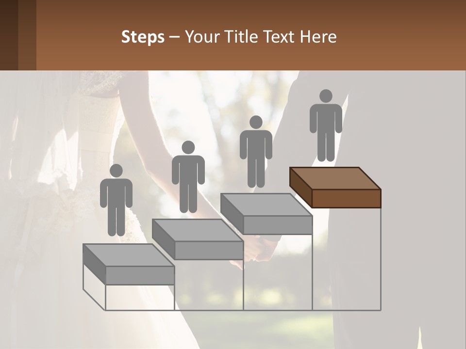 A Bride And Groom Holding Hands In A Park PowerPoint Template