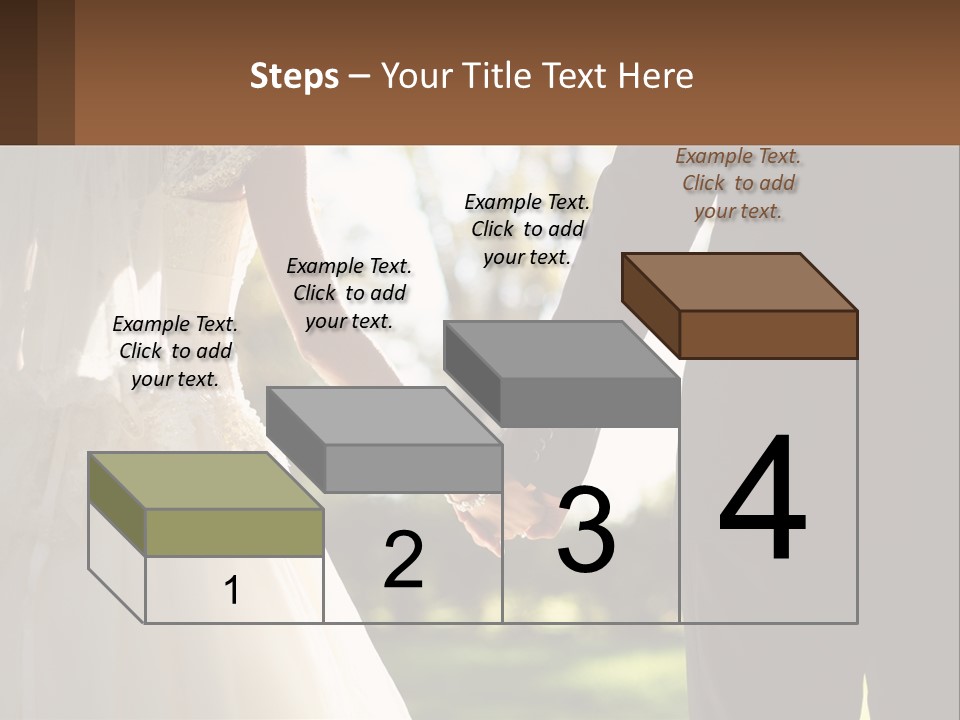 A Bride And Groom Holding Hands In A Park PowerPoint Template