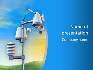 A Weather Vane And A Wind Vane On A Blue Background PowerPoint Template