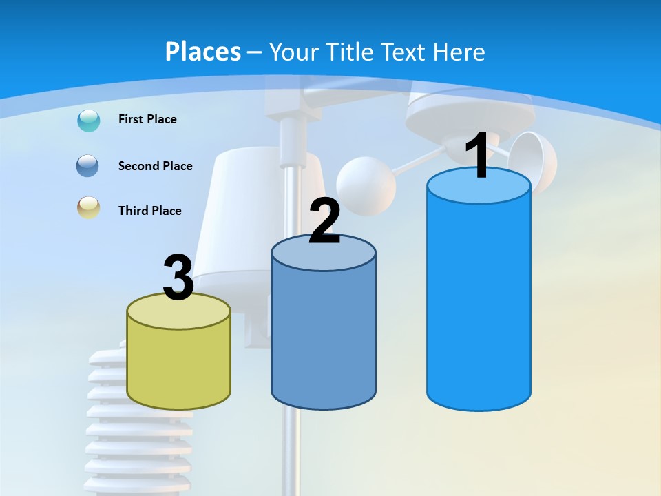 A Weather Vane And A Wind Vane On A Blue Background PowerPoint Template