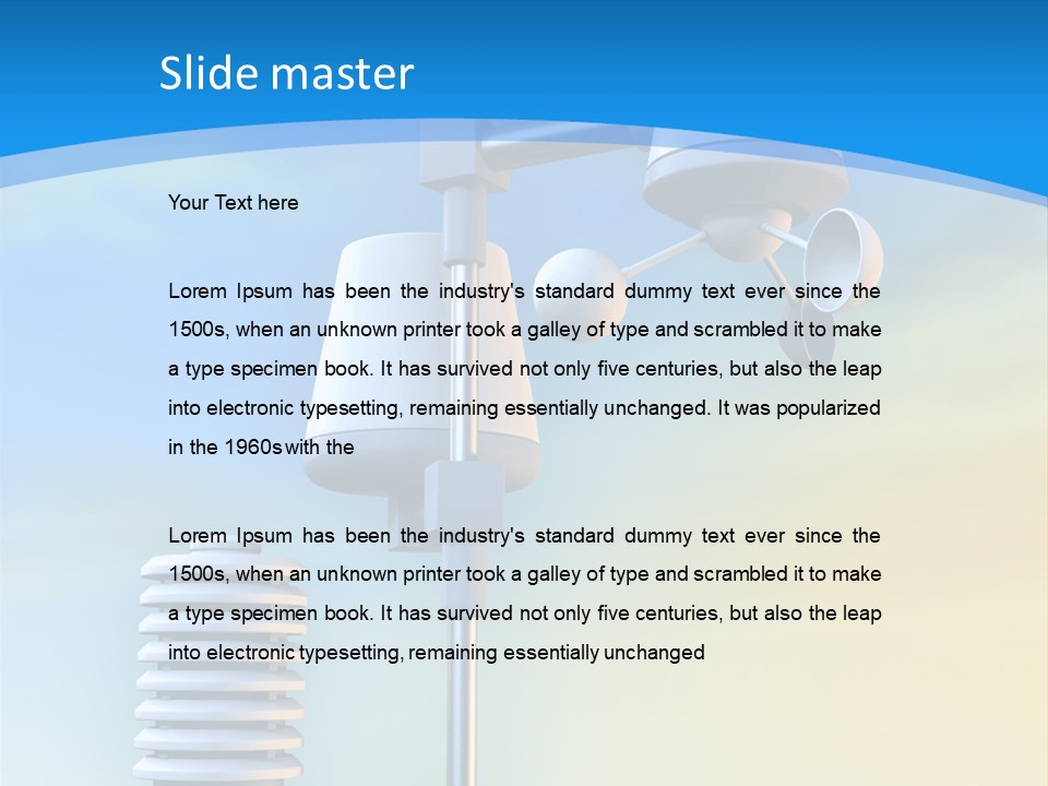 A Weather Vane And A Wind Vane On A Blue Background PowerPoint Template