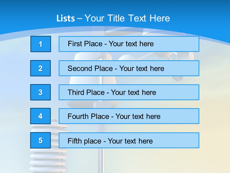 A Weather Vane And A Wind Vane On A Blue Background PowerPoint Template