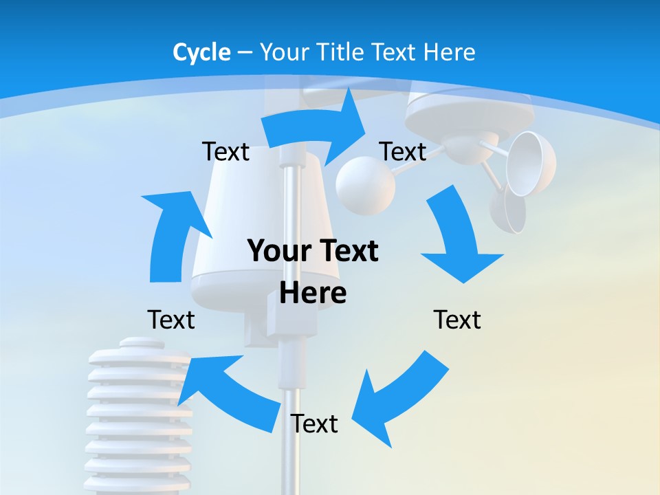 A Weather Vane And A Wind Vane On A Blue Background PowerPoint Template