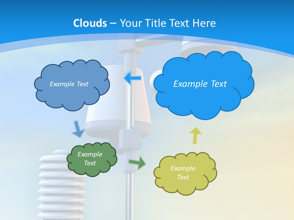 A Weather Vane And A Wind Vane On A Blue Background PowerPoint Template