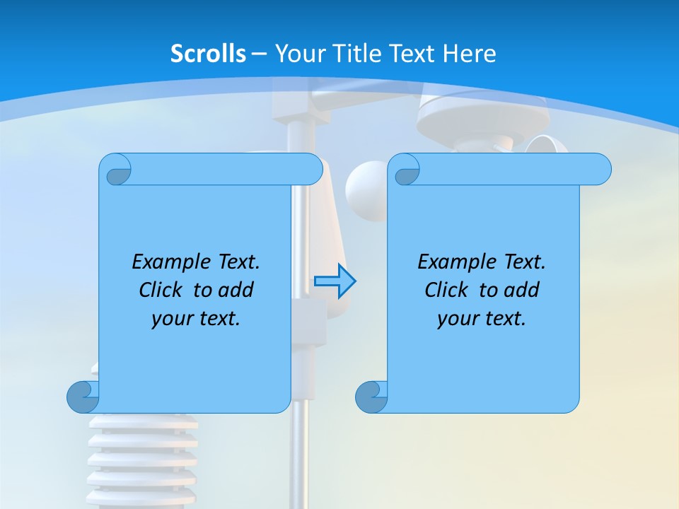 A Weather Vane And A Wind Vane On A Blue Background PowerPoint Template