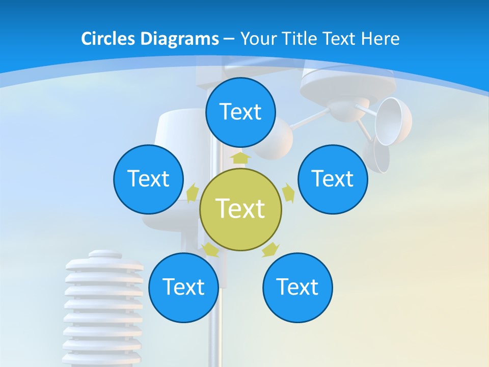 A Weather Vane And A Wind Vane On A Blue Background PowerPoint Template